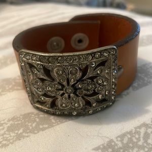 Hand made leather cuff bracelet